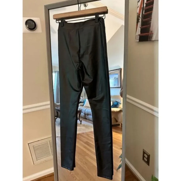 Lulu’s Party in the Front Black Vegan Leather Leggings - Picture 3 of 5